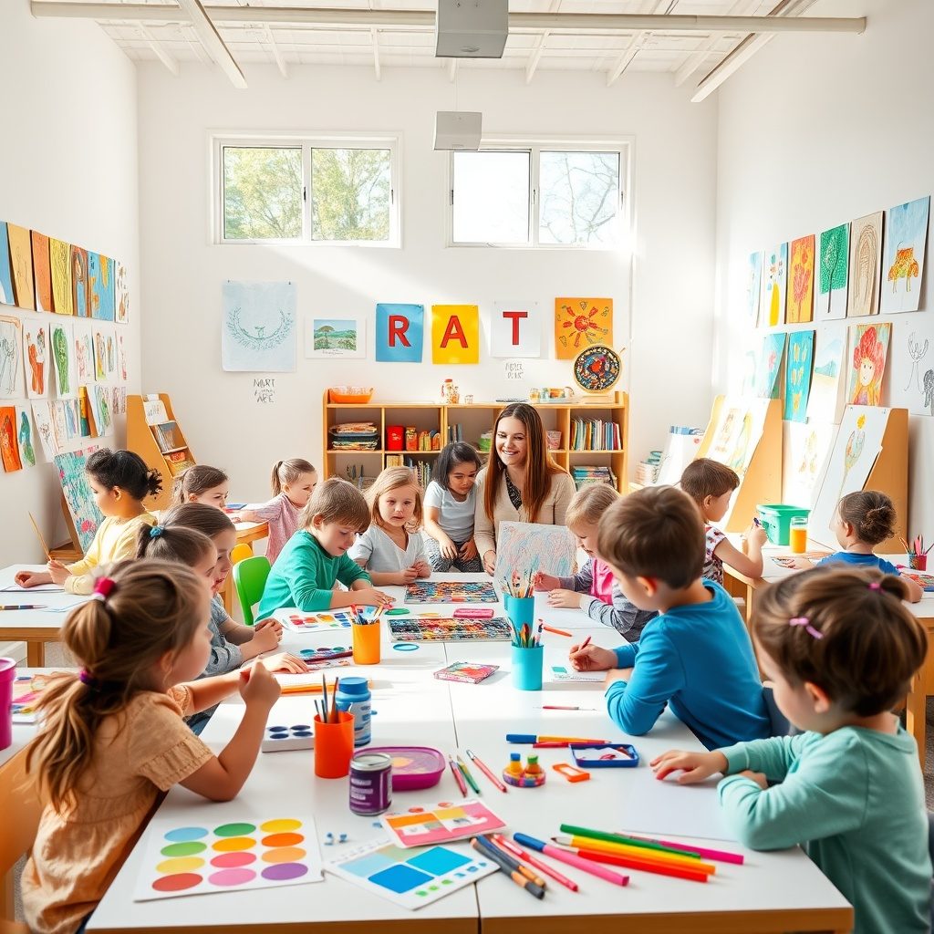 Kids engaged in drawing activities
