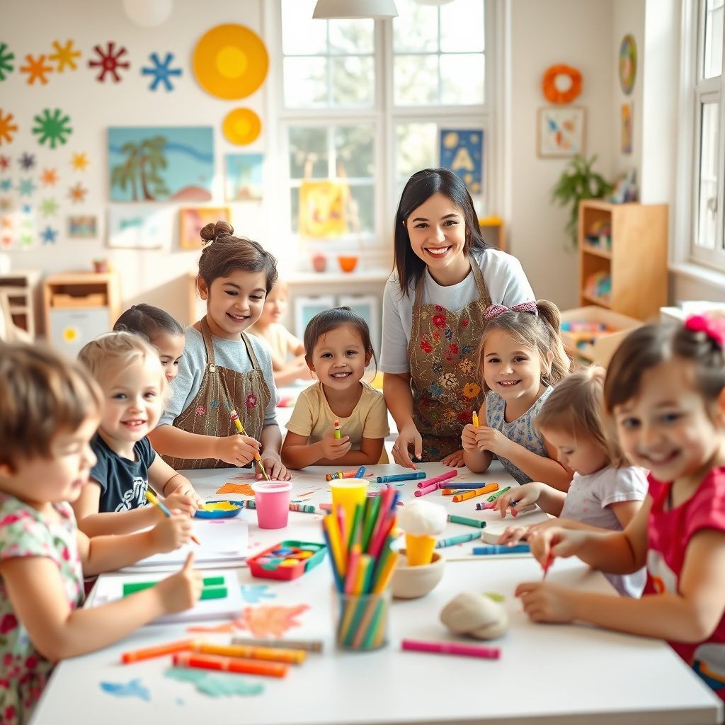 Kids creating art at Kidsart